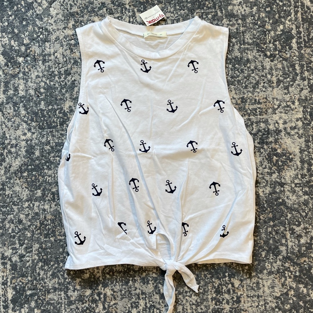 Juniors anchor tank top